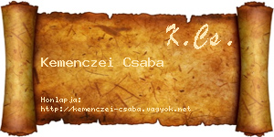 Kemenczei Csaba névjegykártya