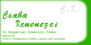 csaba kemenczei business card